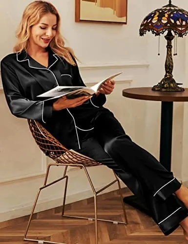 Satin Silk Long Sleeve Sleepwear Set