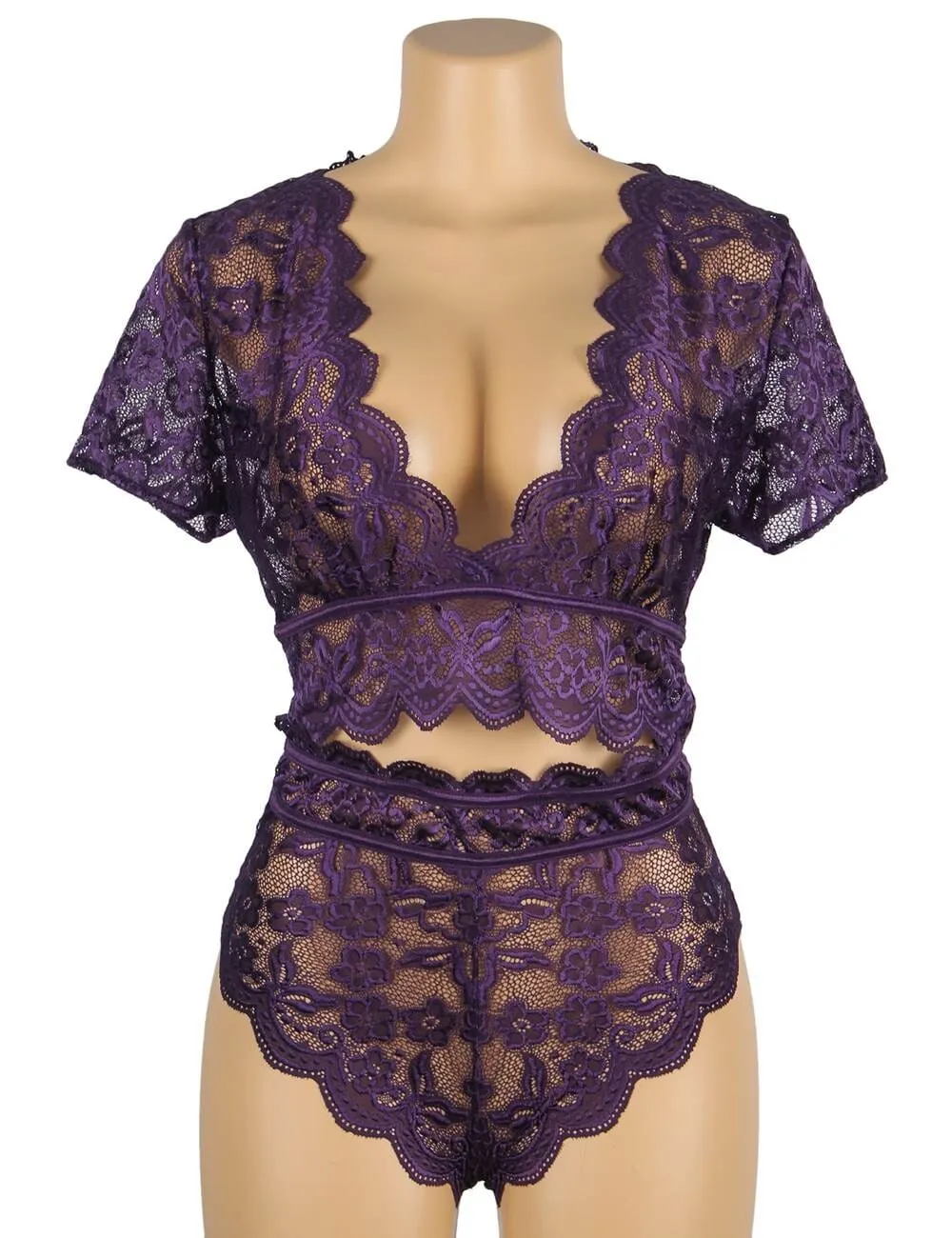 Scandals High Waist Lace Lingerie- Bra Panty Underwear Set
