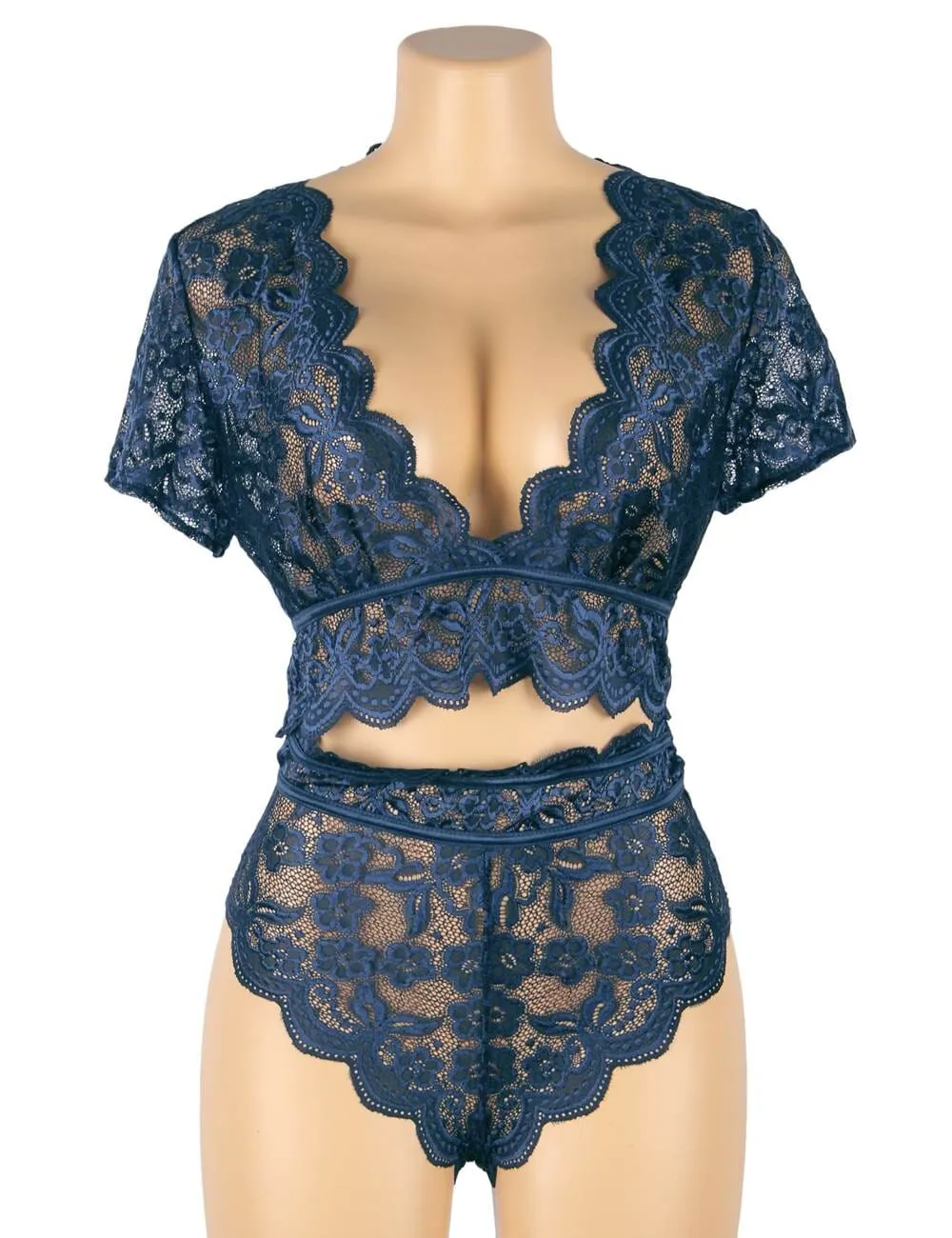 Scandals High Waist Lace Lingerie- Bra Panty Underwear Set