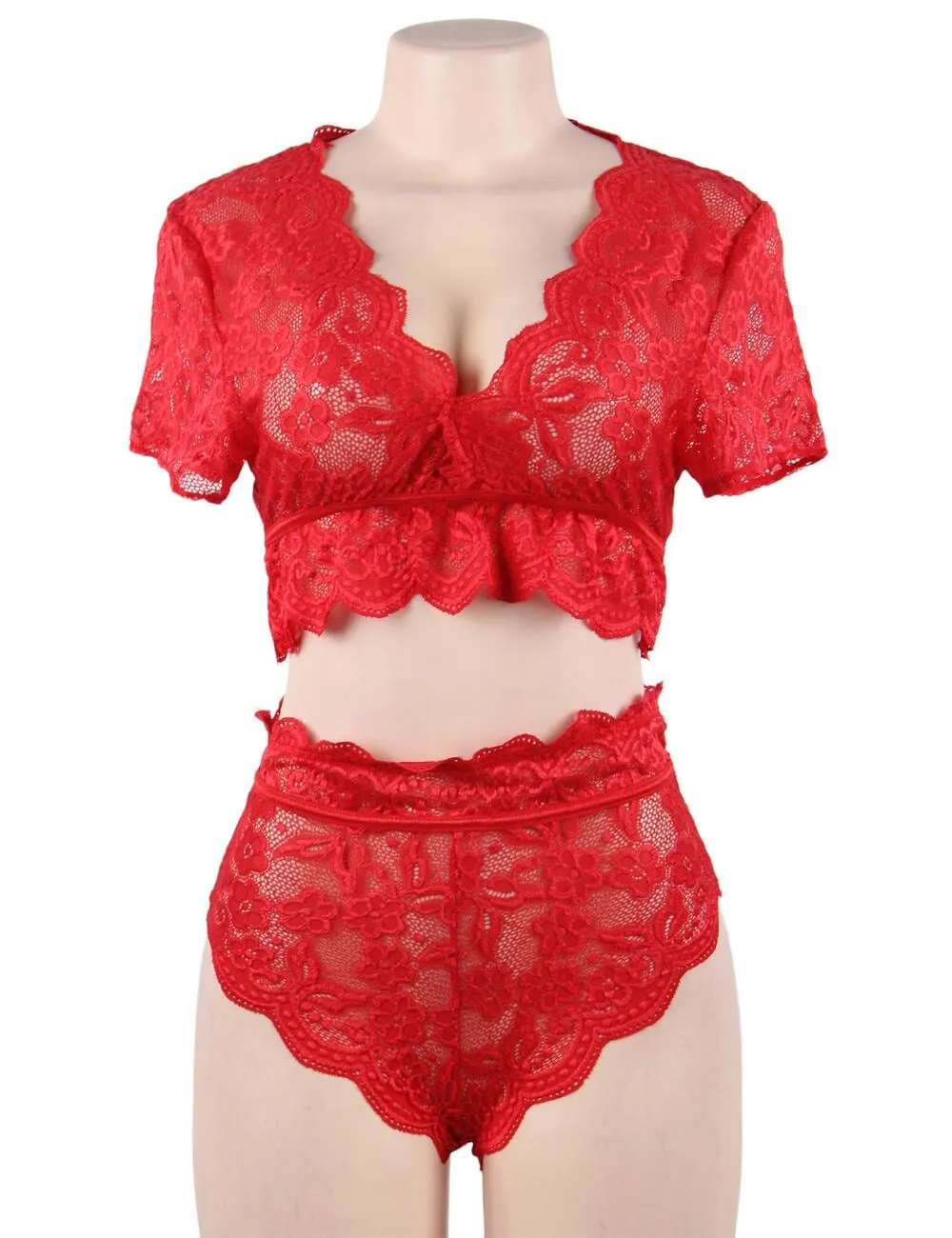 Scandals High Waist Lace Lingerie- Bra Panty Underwear Set