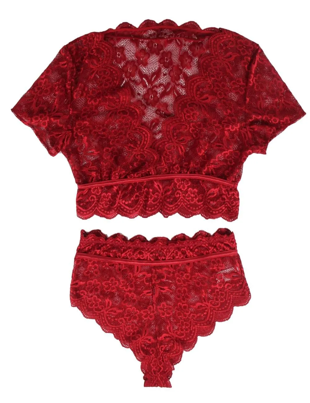 Scandals High Waist Lace Lingerie- Bra Panty Underwear Set