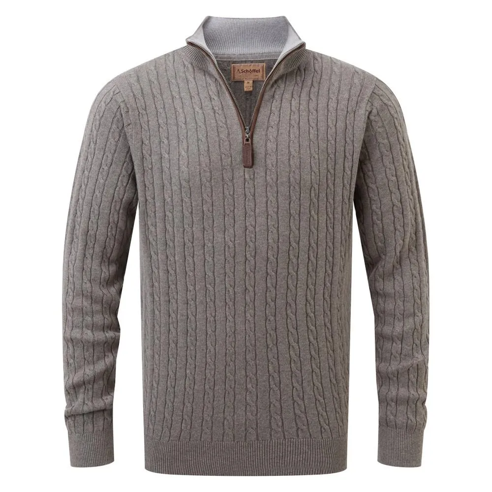 Schoffel Men's Cashmere Cable 1/4 Zip Jumper