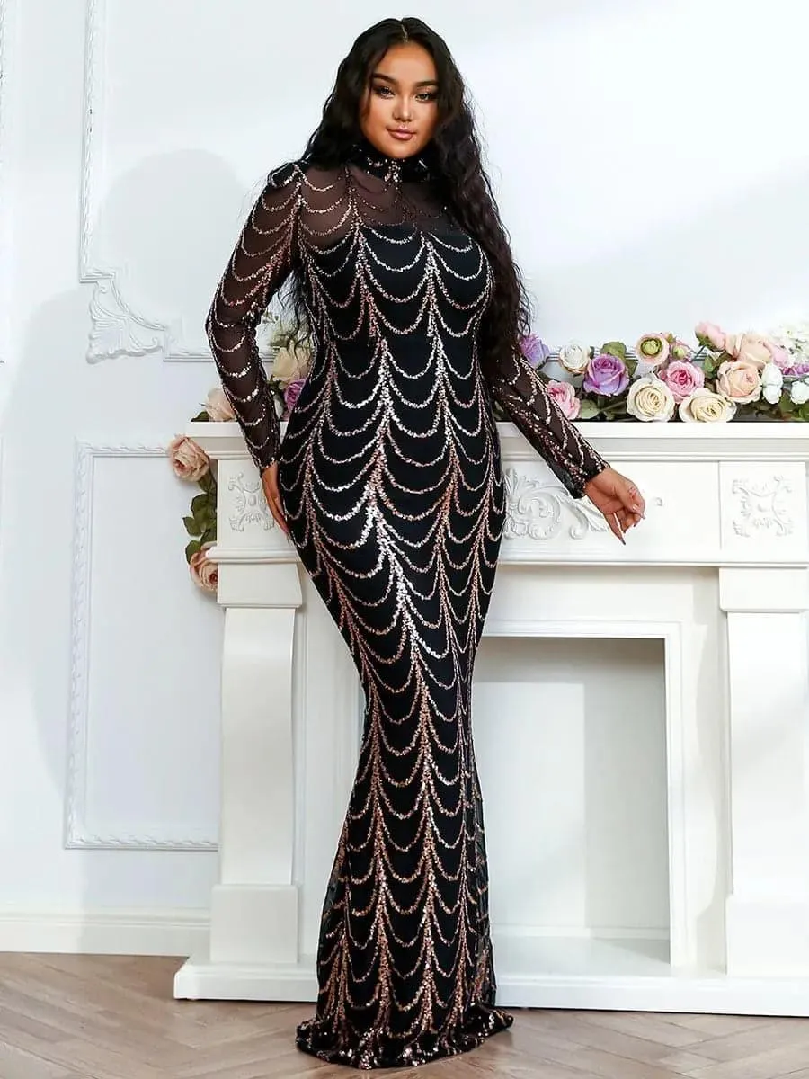 See-through Ripple Cocktail Dress M0032