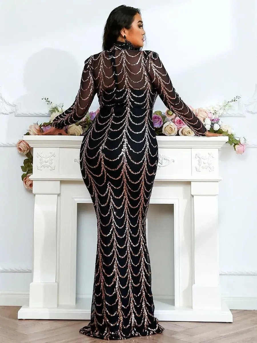 See-through Ripple Cocktail Dress M0032