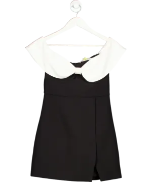 Self-Portrait Black Knit Bow Mini Dress UK 8