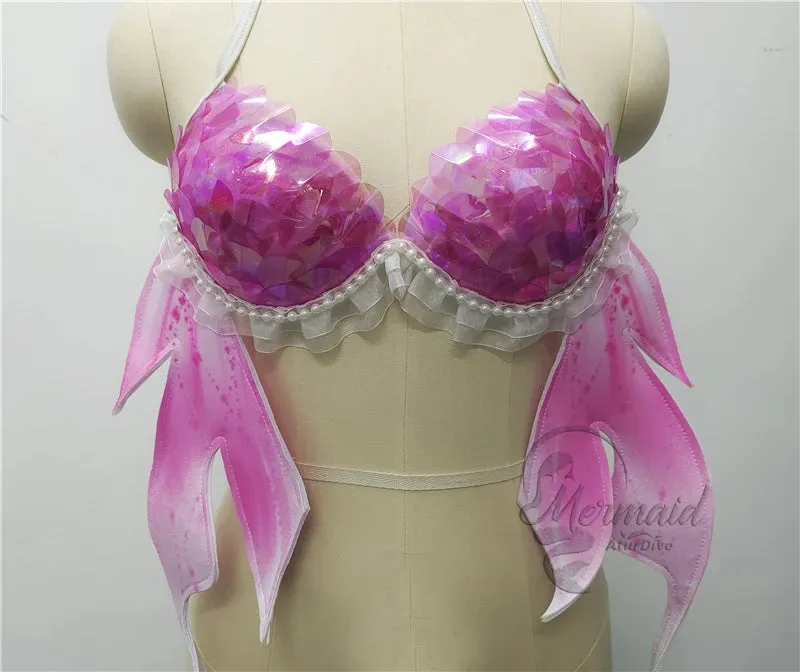 Sequin Mermaid Bikini with Winged Wrap