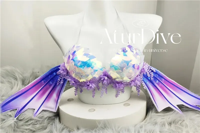 Sequin Mermaid Bikini with Winged Wrap
