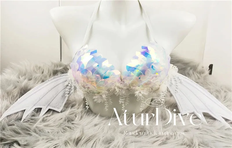 Sequin Mermaid Bikini with Winged Wrap