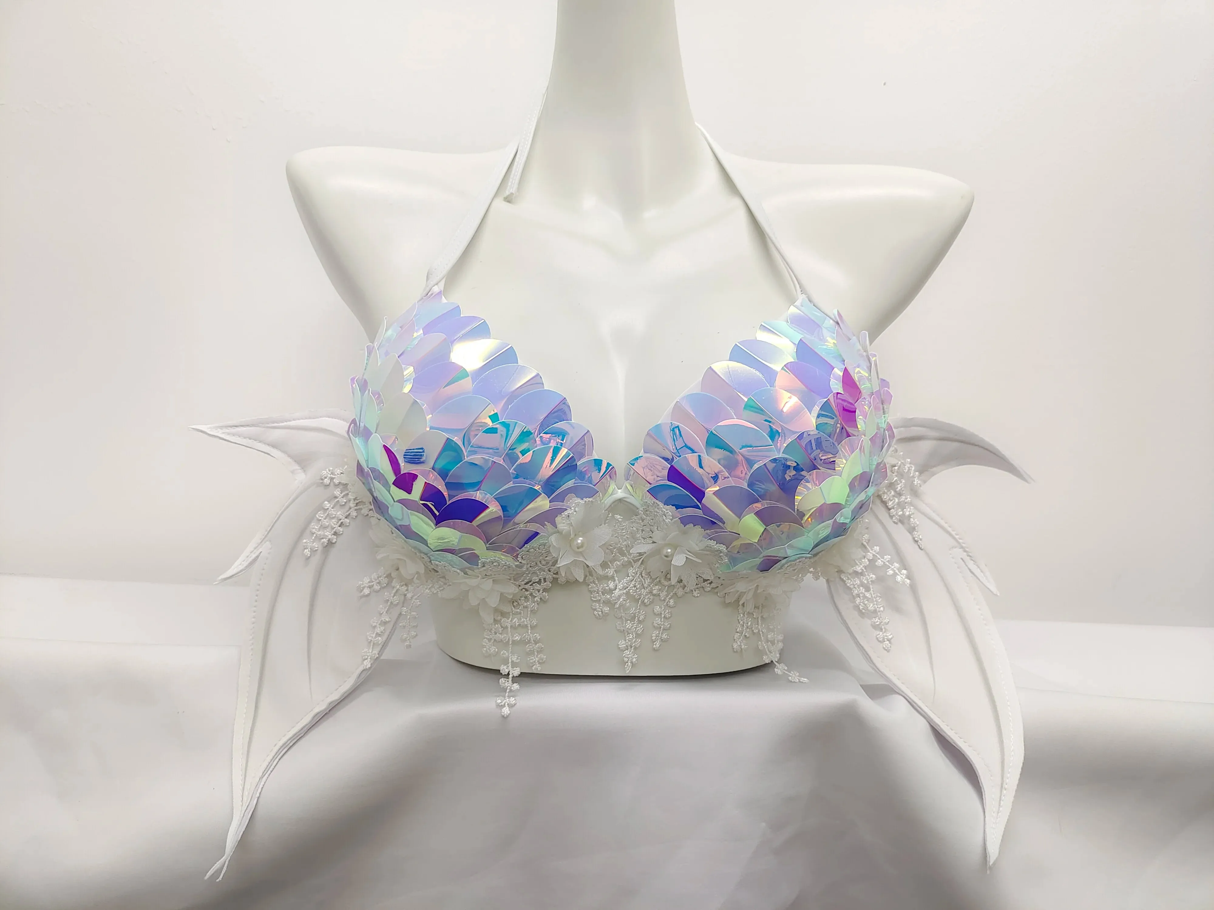 Sequin Mermaid Bikini with Winged Wrap