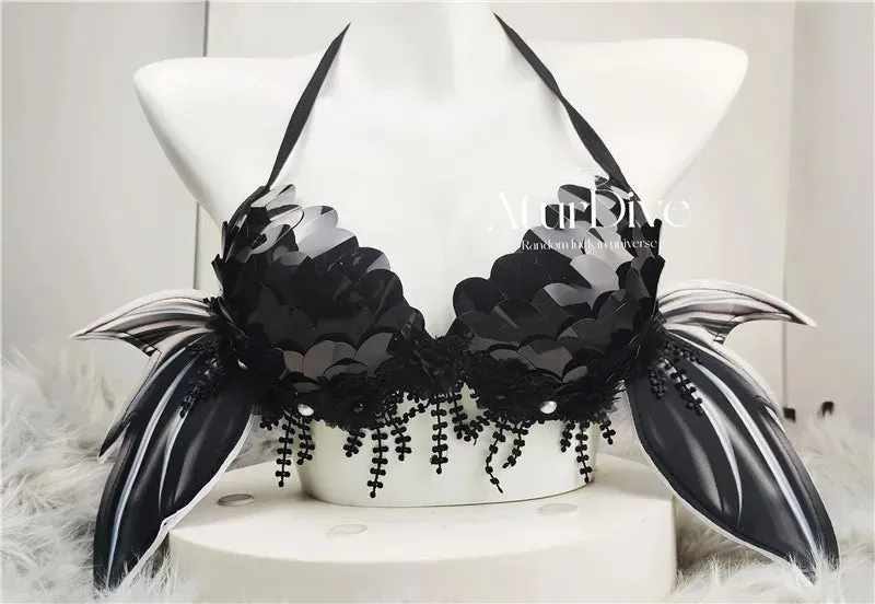 Sequin Mermaid Bikini with Winged Wrap