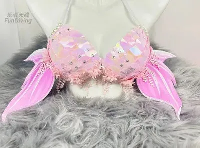 Sequin Mermaid Bikini with Winged Wrap