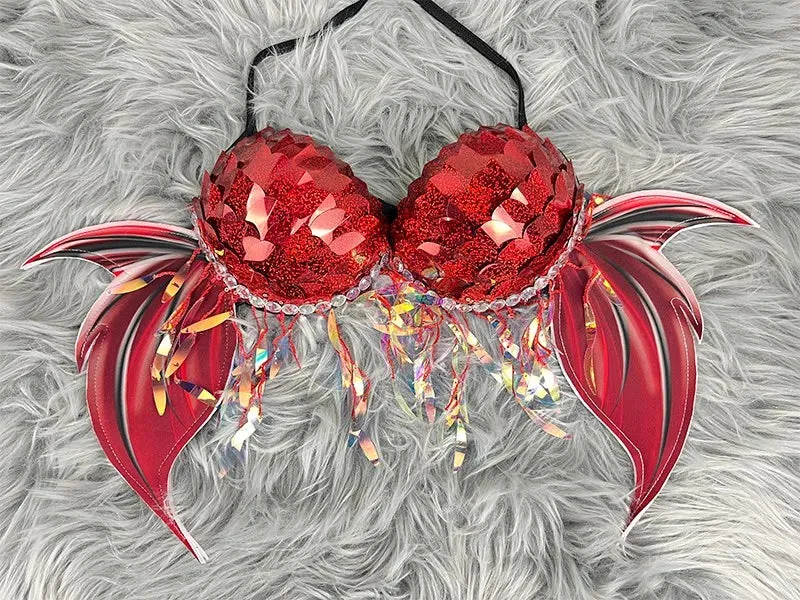 Sequin Mermaid Bikini with Winged Wrap