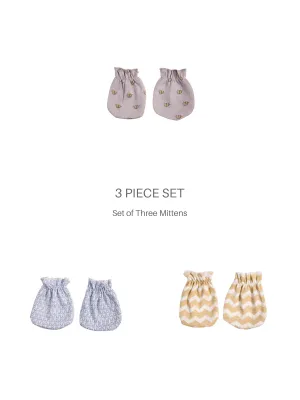 Set of Baby Unisex Organic Mittens (3 Piece Set)