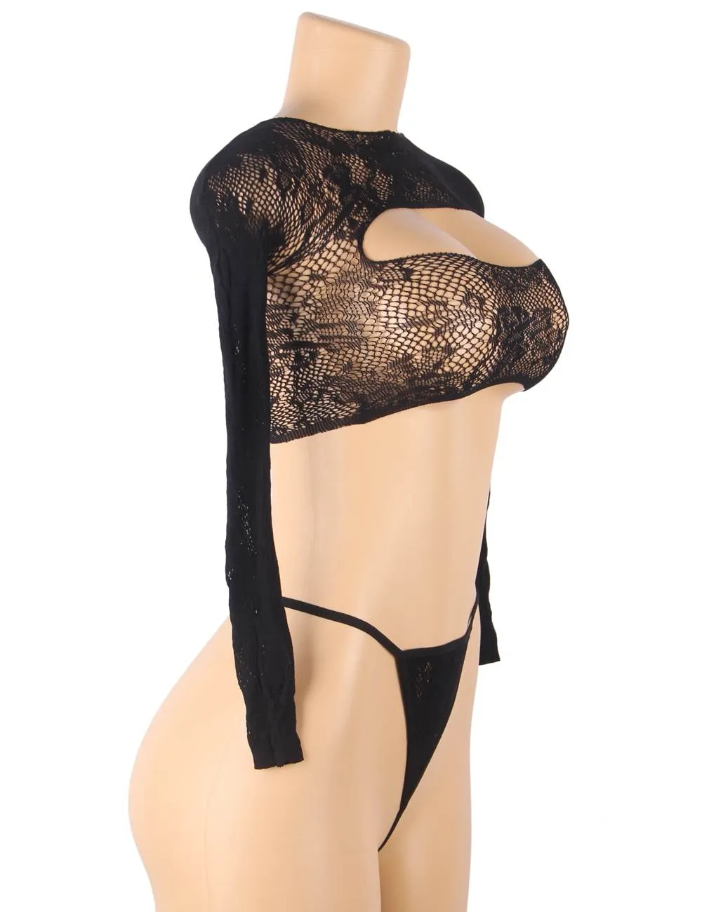 Sexy Egypt Open Chest Long Sleeve Stretch Fishnet Set With Farawlaya