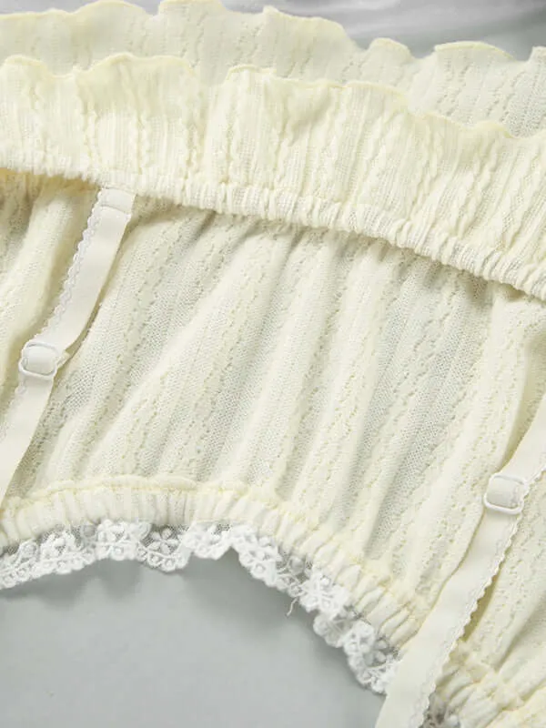 Sexy hollow lace camisole shorts pajamas two-piece set