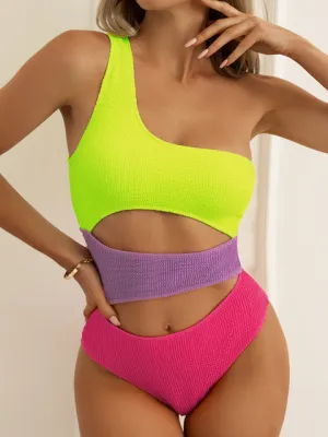 Sexy Hollow Out One Piece Swimsuits One Shoulder
