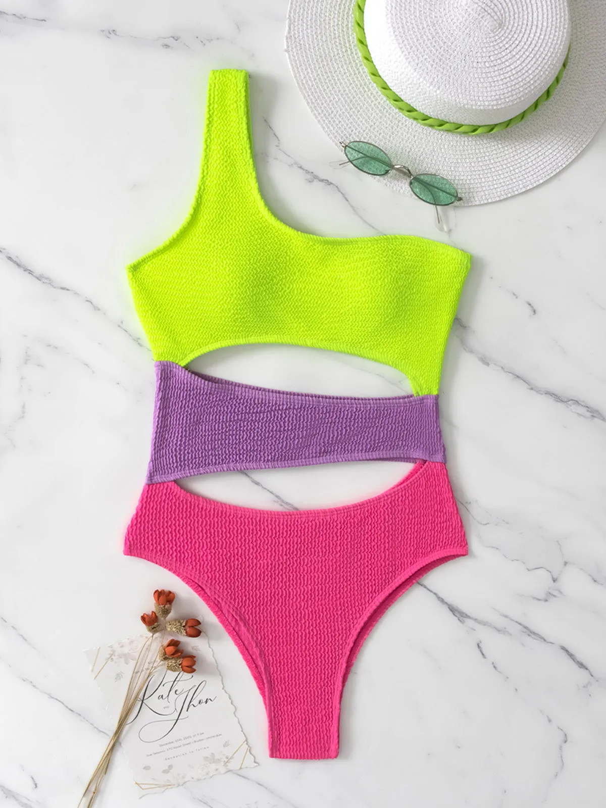 Sexy Hollow Out One Piece Swimsuits One Shoulder