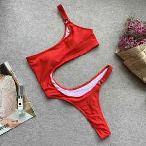 Sexy One Shoulder One Piece Swimsuit High cut