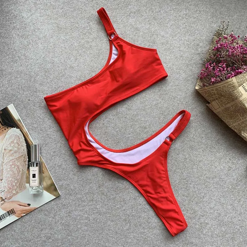 Sexy One Shoulder One Piece Swimsuit High cut
