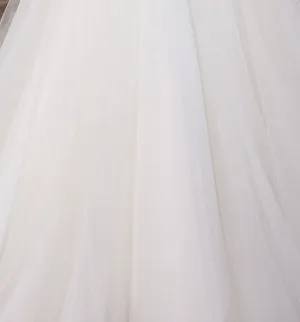 Sexy See Through Bodice Romantic Wedding Dress With Lace Appliques And Ruffled Skirt
