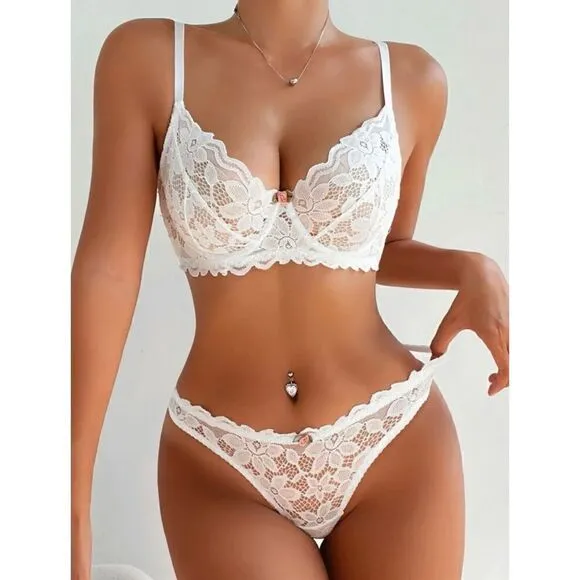 Sexy Floral Lace Bridal Lingerie Set