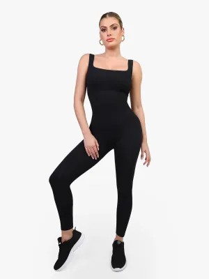 Shapewear Seamless Square Neck Tank Workout Jumpsuit