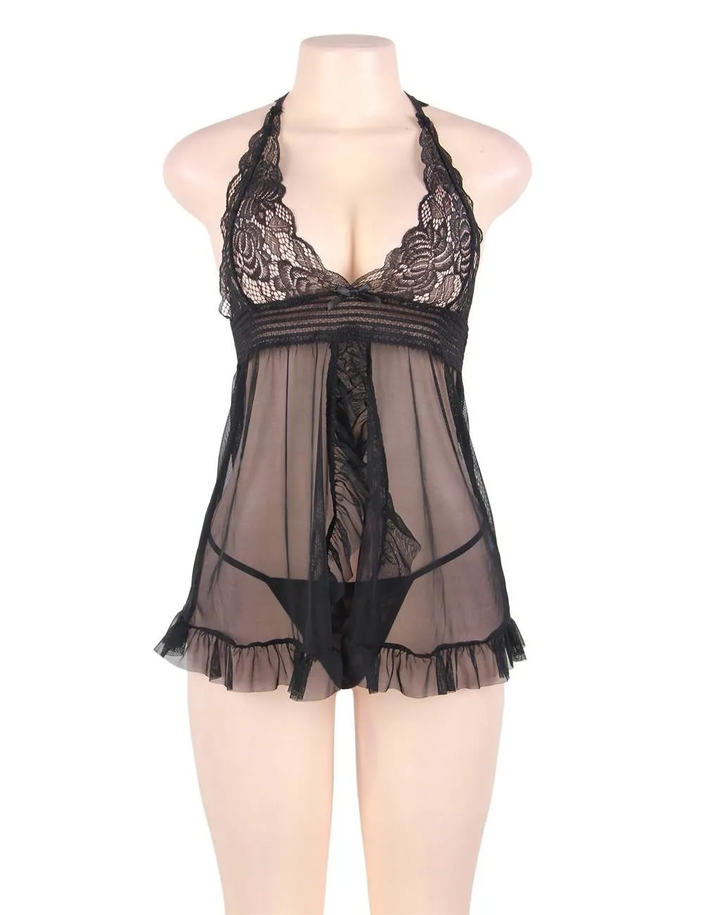 Sheer Mesh Halter Lingerie Egypt Set