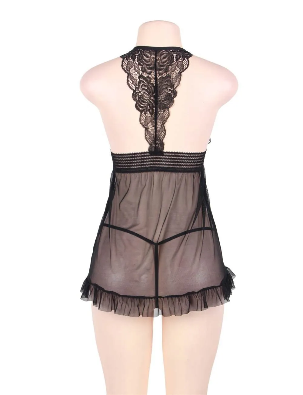 Sheer Mesh Halter Lingerie Egypt Set