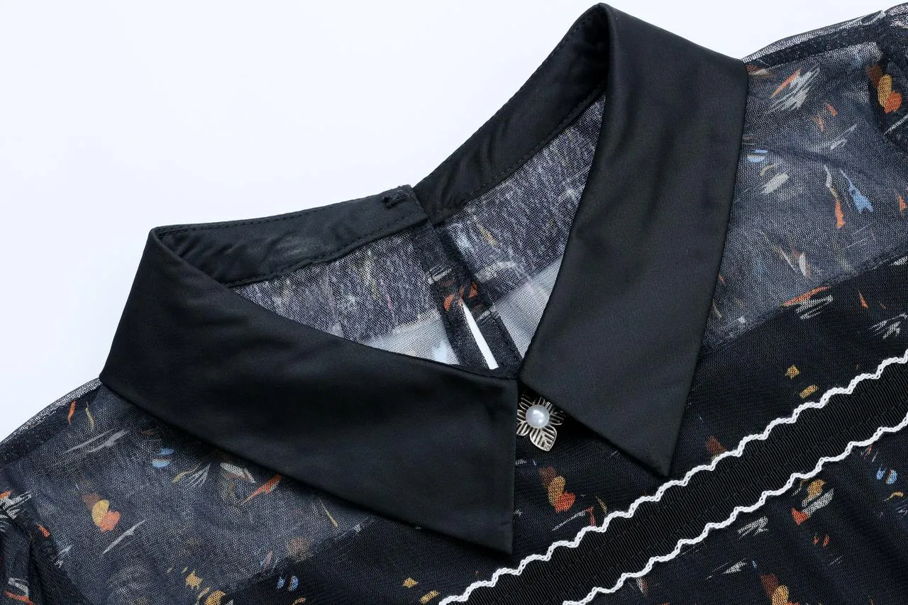 Sheer Mid-length Mesh Dress with a Flattering Fit