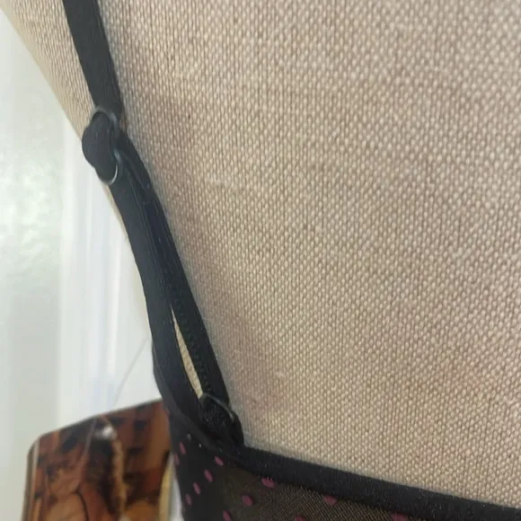Shirley of Hollywood sheer mesh dot camisole lingerie black pink cami women’s M