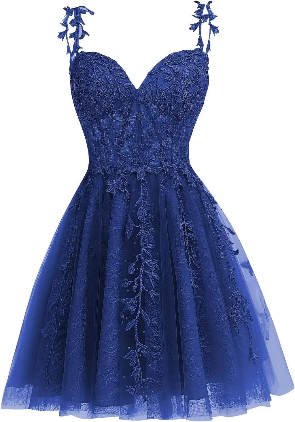 Short Navy Blue Homecoming Dresses 2024 Lace Wedding Guest Dress