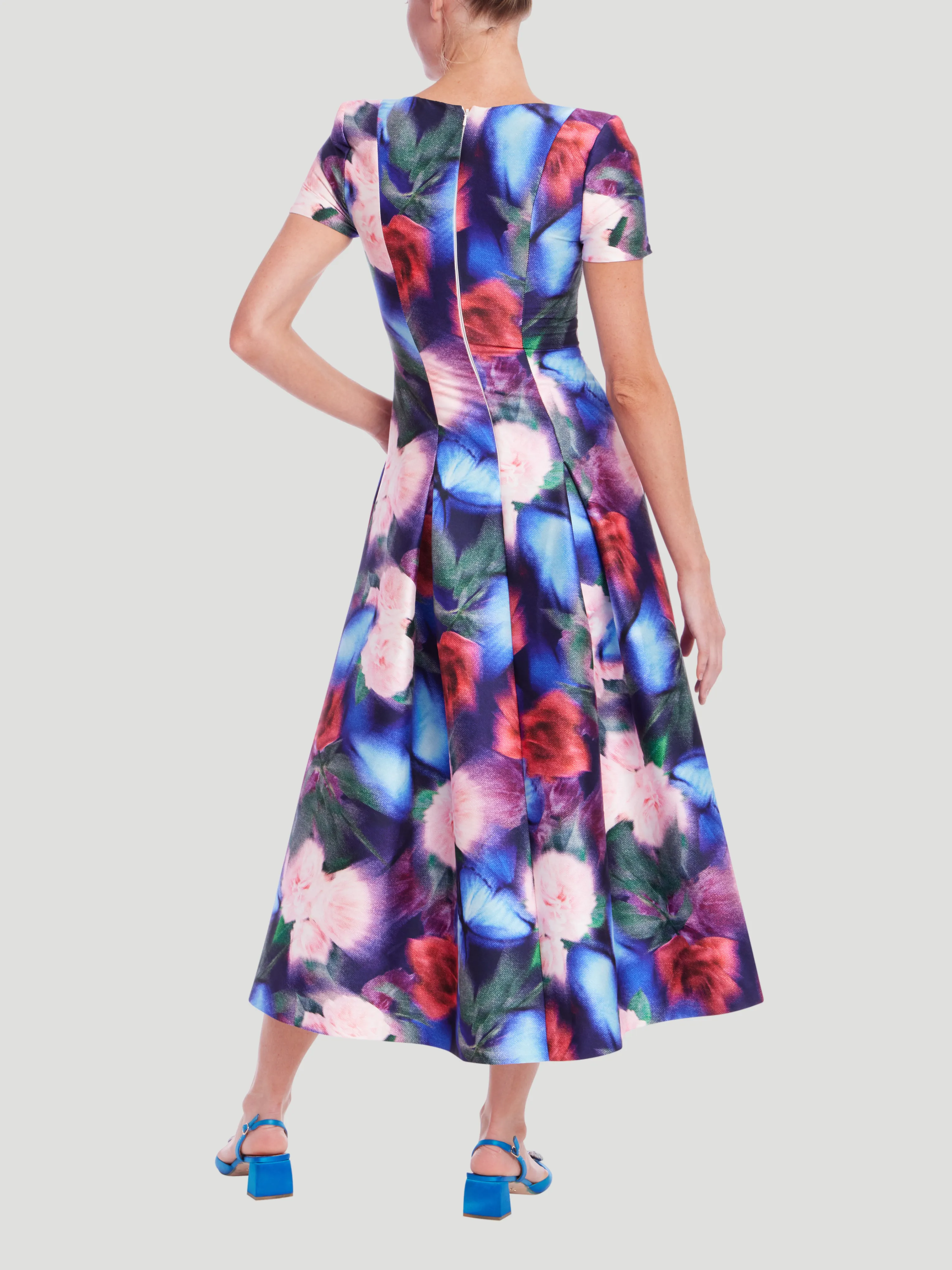 Short Sleeve Fit & Flare Midi Dress