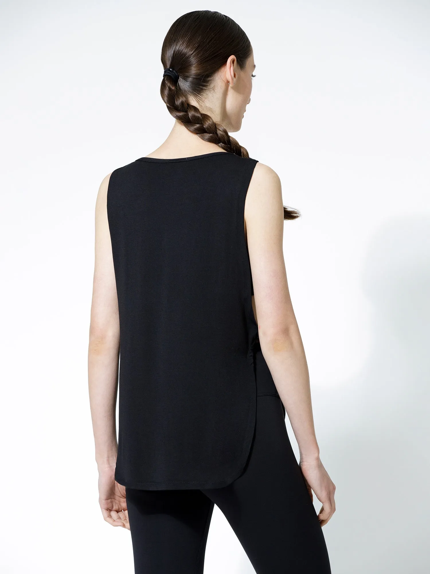 SIDE TWIST SURF TANK, LONG, BLACK