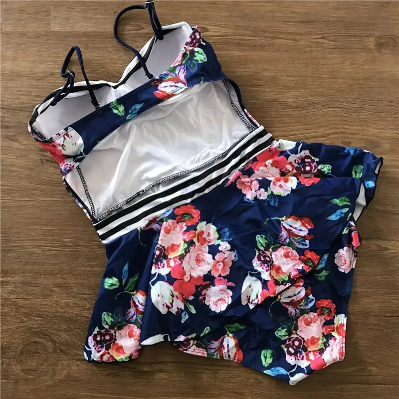 Sigal Floral Stripe Tankini