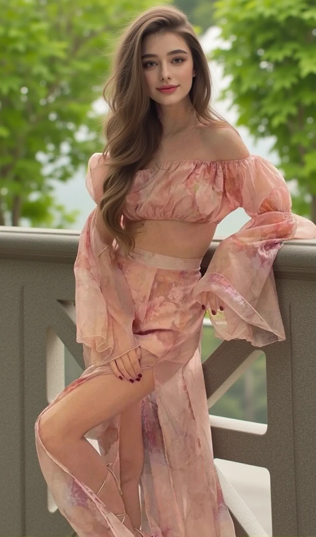 SILK FLORAL MAXI SET DRESS IN ROSE PINK