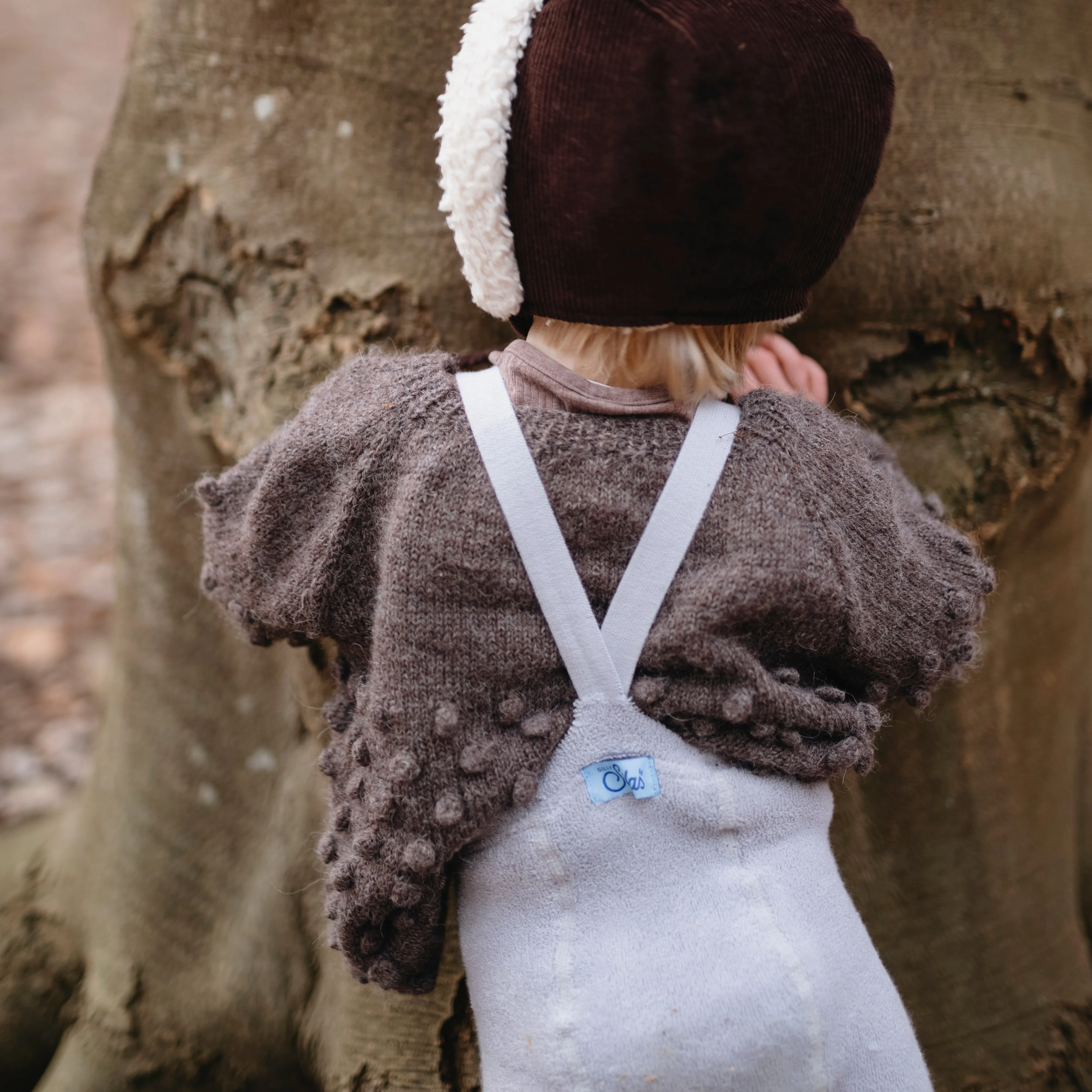 Silly Silas Footed Teddy Warmy Tights with Braces - Pearl Grey
