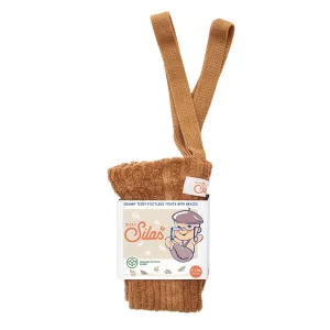 Silly Silas Footless Granny Teddy Tights with Braces - Amber