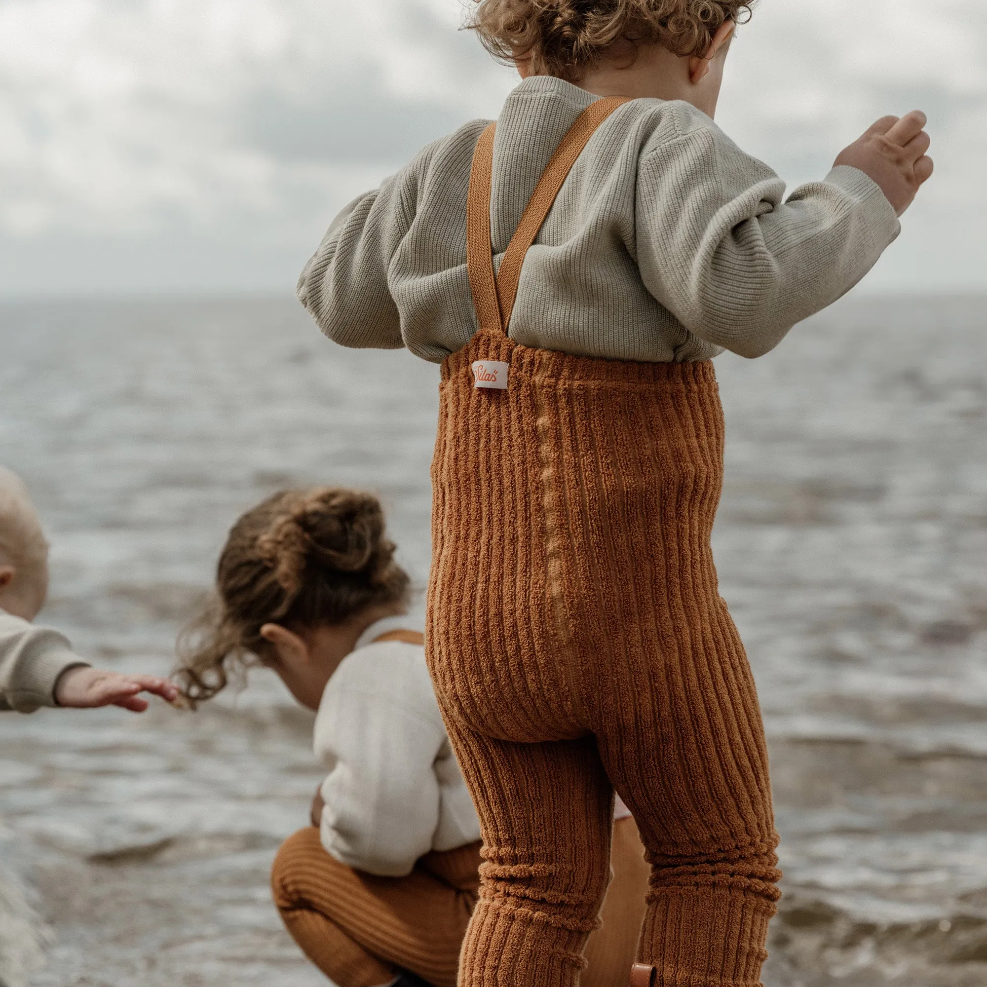Silly Silas Footless Granny Teddy Tights with Braces - Amber