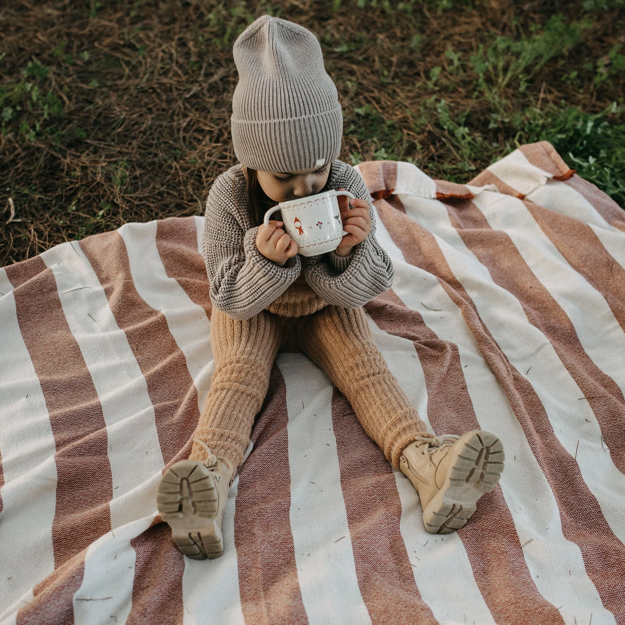 Silly Silas Footless Granny Teddy Tights with Braces - Light Brown