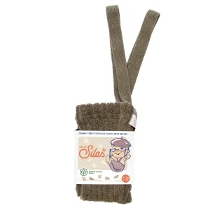 Silly Silas Footless Granny Teddy Tights with Braces - Seaweed Brown