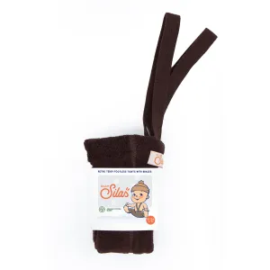 Silly Silas Footless Teddy Warmy Tights with Braces - Chocolate Brown
