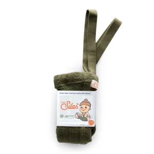 Silly Silas Footless Teddy Warmy Tights with Braces - Olive