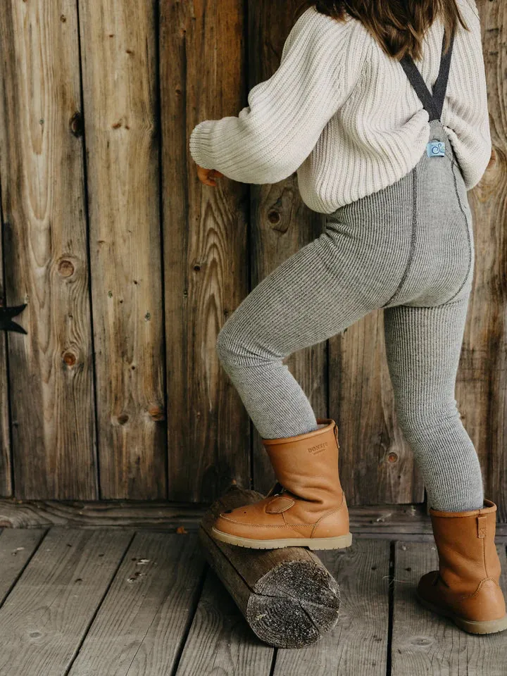 Silly Silas Wooly Footless Tights - Granite