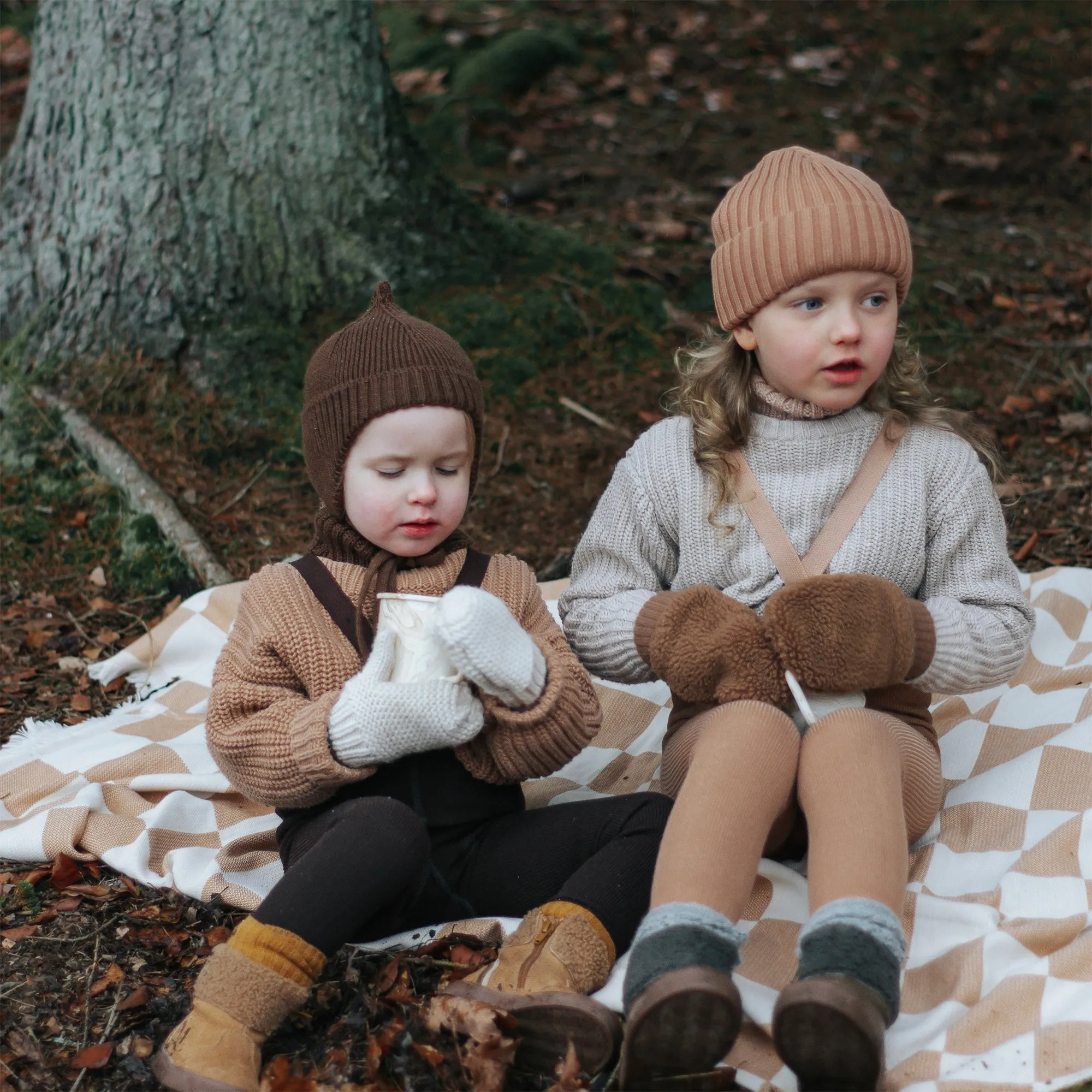 Silly Silas Wooly Footless Tights with Braces - Cappuccino Brown