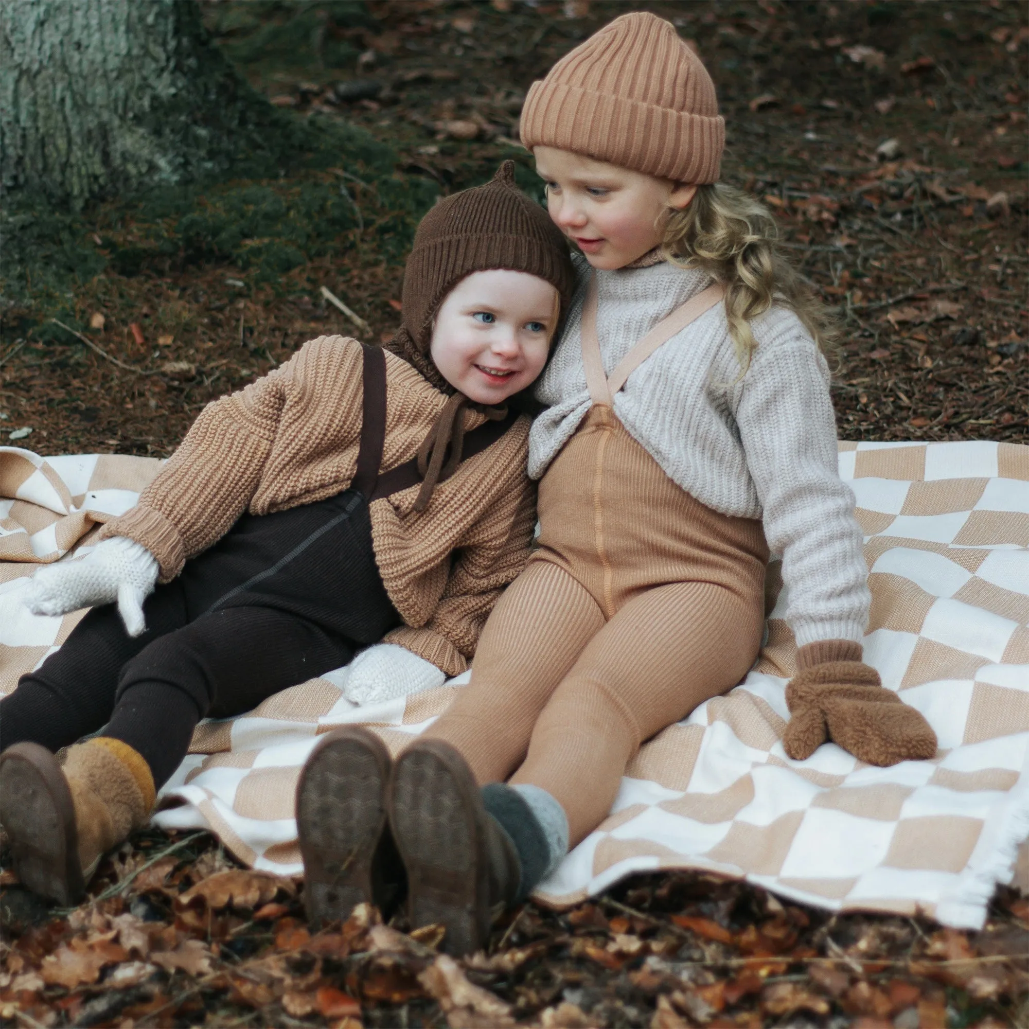 Silly Silas Wooly Footless Tights with Braces - Cappuccino Brown