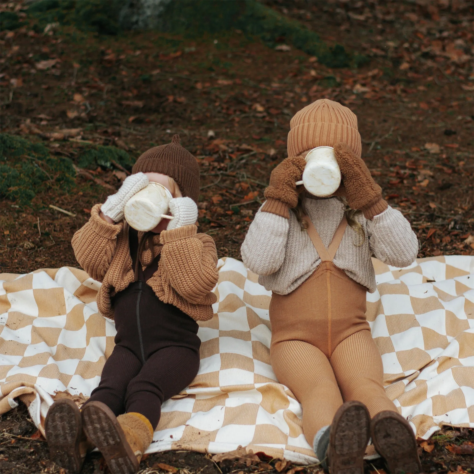 Silly Silas Wooly Footless Tights with Braces - Cappuccino Brown