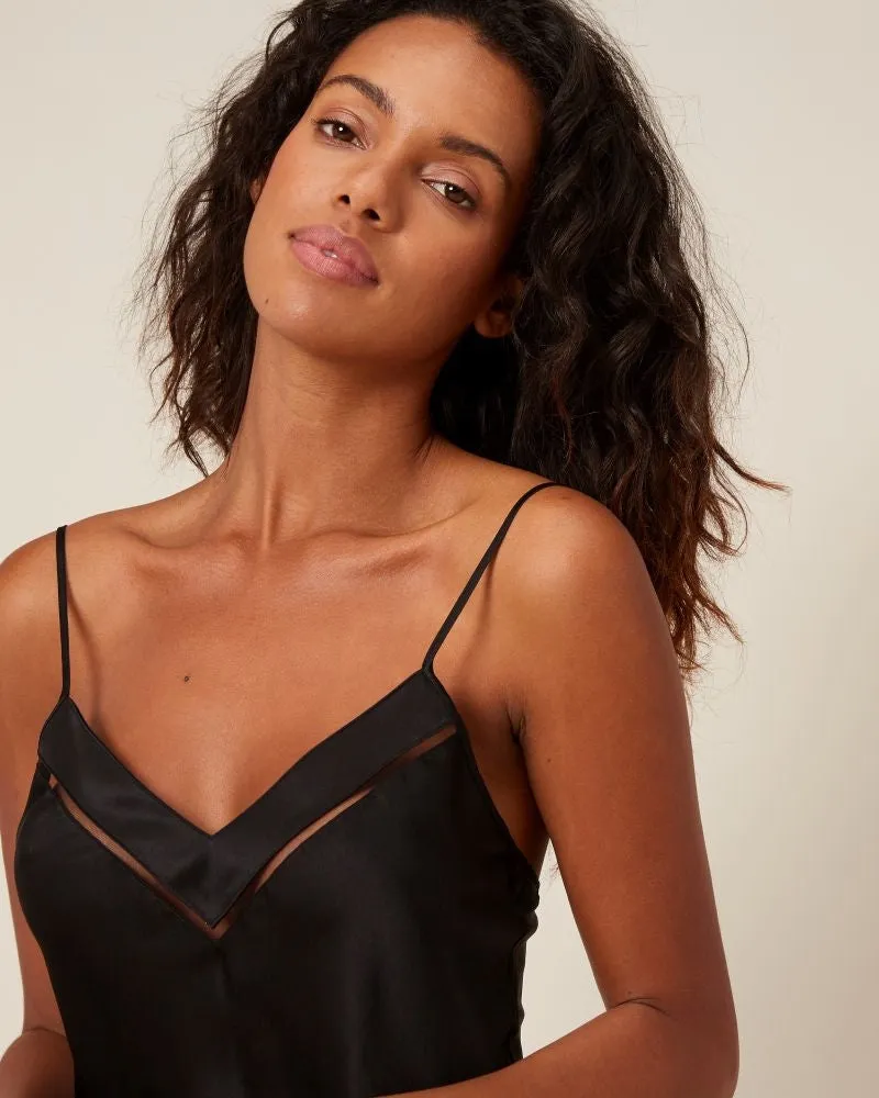 Simone Perele Nocturne Silk Chemise - Black