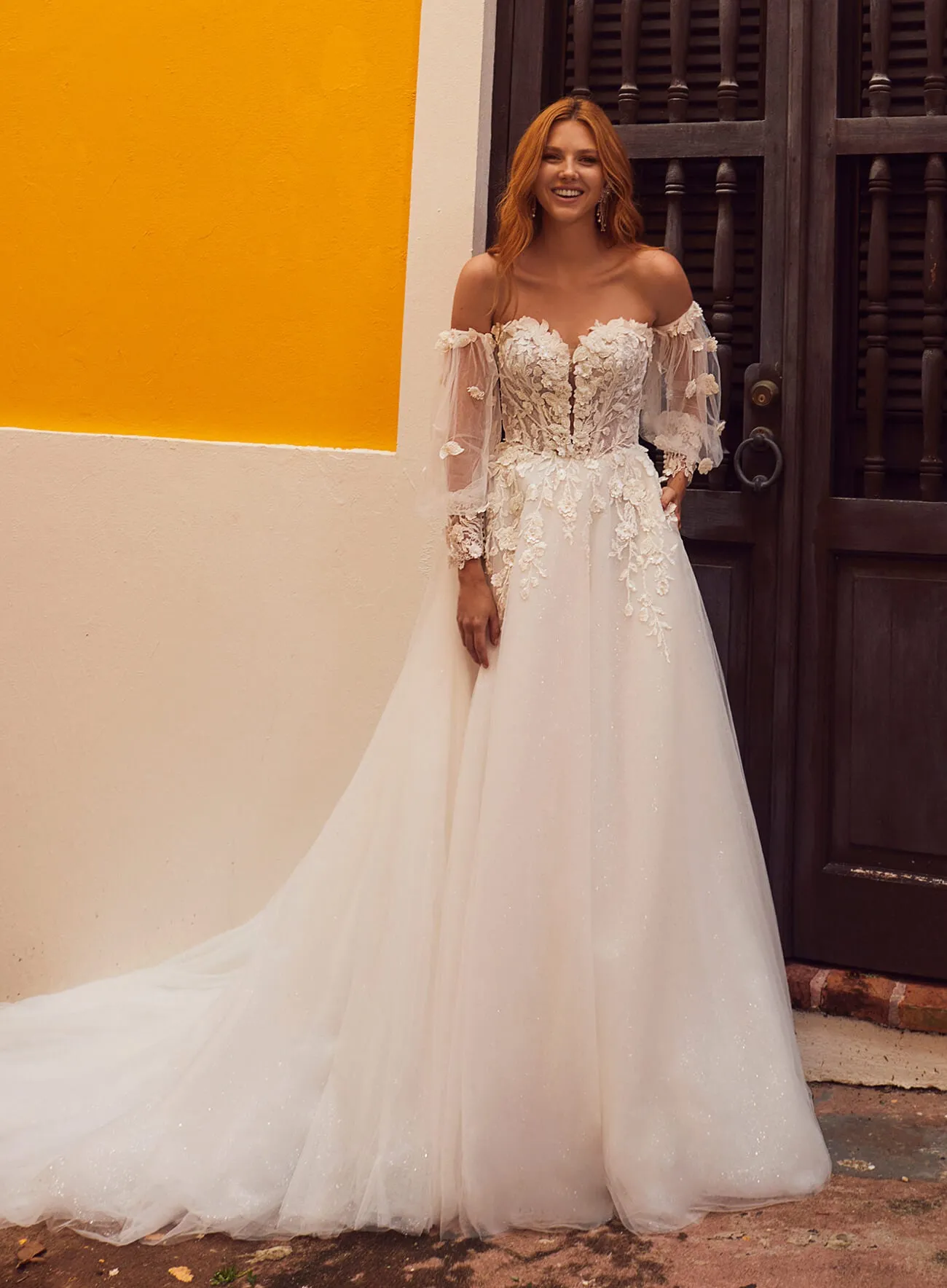 Size 10 L'amour LA23110 Shifra Ivory/Skin Gown