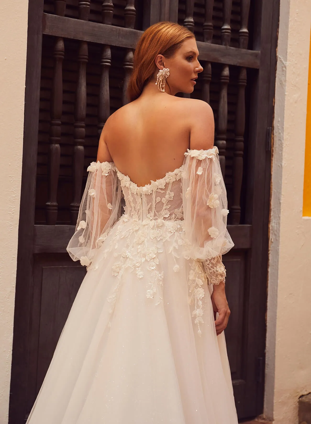 Size 10 L'amour LA23110 Shifra Ivory/Skin Gown