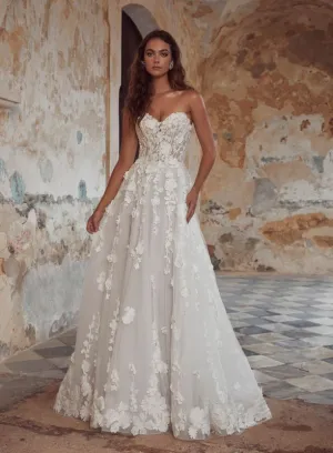 Size 8 Calla Blanche 123111 Shania Ivory/Latte Gown